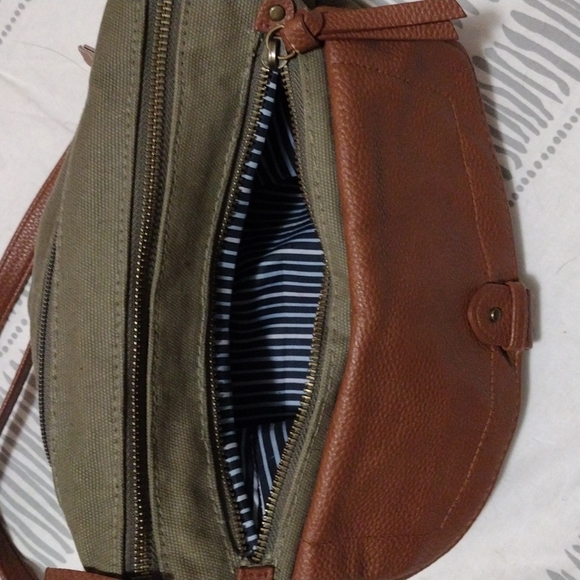 Dark green, brown leather purse - Picture 4 of 7